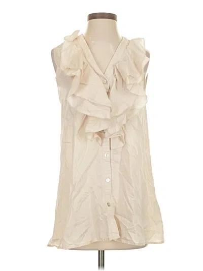 Pre-owned Renee C Sleeveless Blouse In White