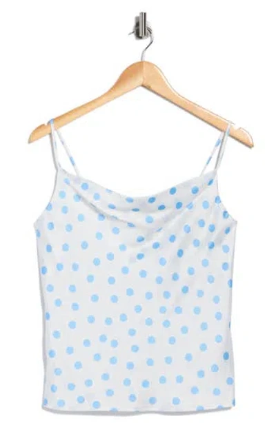 Renee C Sleeveless Cowl Neck Tank In Blue
