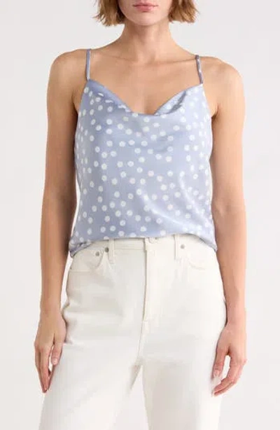 Renee C Sleeveless Cowl Neck Tank In Blue