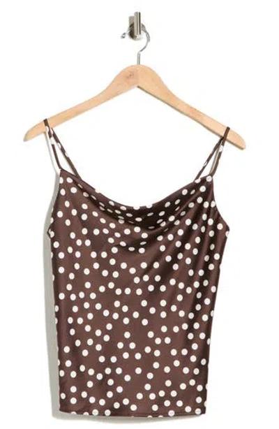Renee C Sleeveless Cowl Neck Tank In Brown