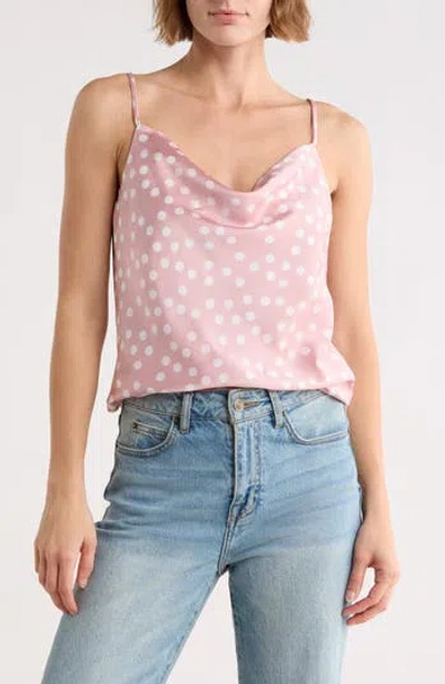 Renee C Sleeveless Cowl Neck Tank In Pink