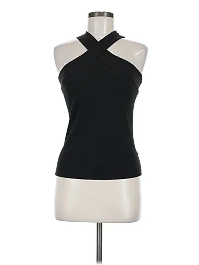 Pre-owned Renee C Sleeveless Top Black Halter Neckline Tops