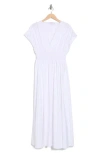 Renee C Smocked Waist Dress In White