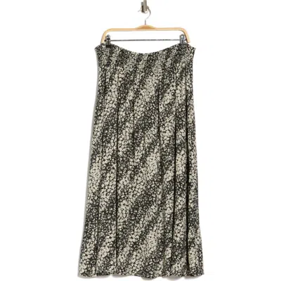 Renee C Smocked Waist Midi Skirt In Black