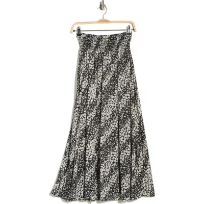 Renee C Smocked Waist Midi Skirt In Black