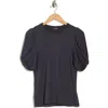 Renee C Solid Scrunched Sleeve Top In Gray