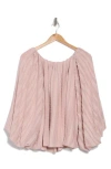 Renee C Stripe Semisheer Long Sleeve Top In Mauve