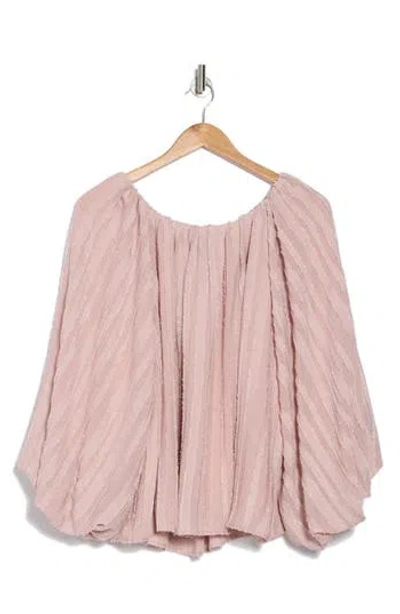 Renee C Stripe Semisheer Long Sleeve Top In Mauve