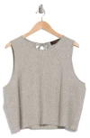 Renee C Stripe Sleeveless Cotton Blend Crop Top In Grey