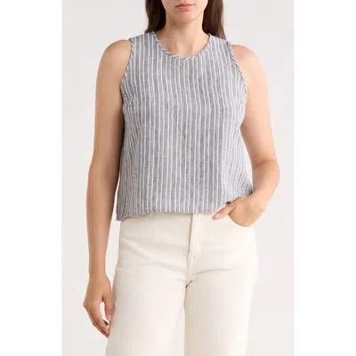 Renee C Stripe Sleeveless Cotton Top In Multi