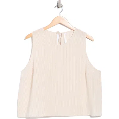 Renee C Stripe Sleeveless Cotton Top In Brown