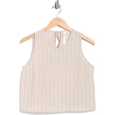Renee C Stripe Sleeveless Cotton Top In Multi