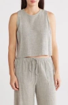 Renee C Stripe Sleeveless Top In Grey