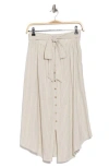 Renee C Stripe Tie Waist Midi Skirt