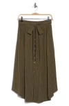 Renee C Stripe Tie Waist Midi Skirt