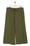 Renee C Stripe Wide Leg Pants In Olive