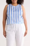 Renee C Striped Cotton Shell In Multi