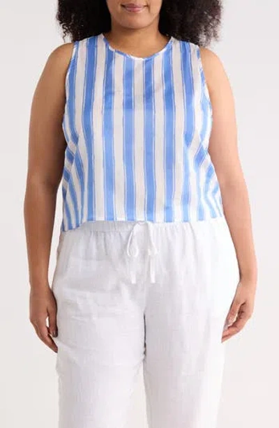 Renee C Striped Cotton Shell In Multi