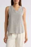 Renee C Striped Tank Top In Grey