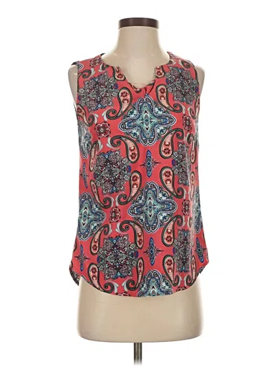 Pre-owned Renee C Tank Top Red Halter Neckline Tops