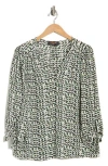 Renee C Tie Cuff Top In Green