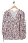 Renee C Tie Cuff Top In Multi