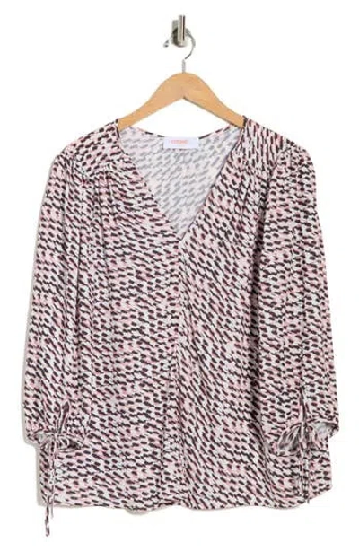 Renee C Tie Cuff Top In Multi
