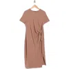 Renee C Tie Knot Midi Dress In Mocha
