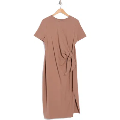 Renee C Tie Knot Midi Dress In Mocha