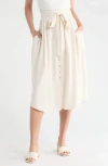 Renee C Tie Waist Midi Skirt