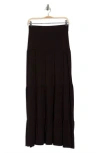 Renee C Tiered Jersey Maxi Skirt In Black