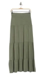 Renee C Tiered Jersey Maxi Skirt In Green
