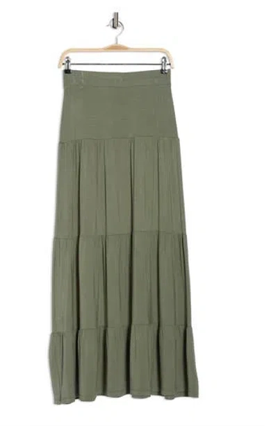 Renee C Tiered Jersey Maxi Skirt In Green