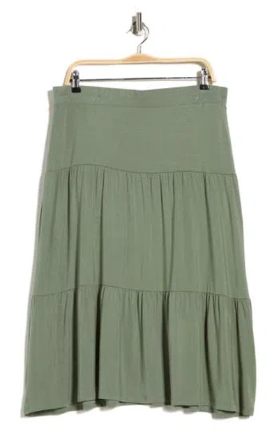 Renee C Tiered Jersey Maxi Skirt In Green