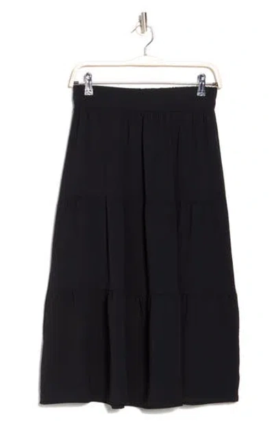 Renee C Tiered Midi Skirt In Black