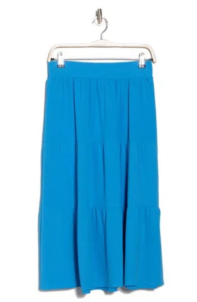 Renee C Tiered Midi Skirt In Blue