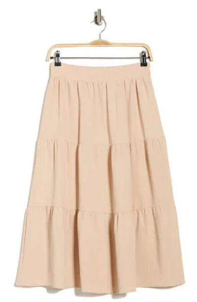 Renee C Tiered Midi Skirt In Brown