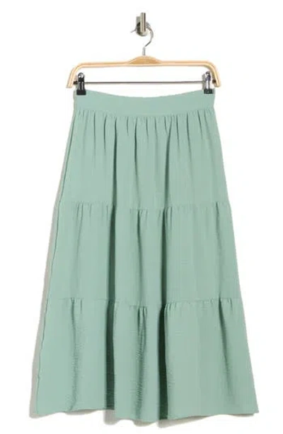 Renee C Tiered Midi Skirt In Green