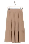 Renee C Tiered Midi Skirt In Mocha