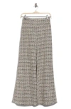 Renee C Tweed Wide Leg Pants In Black/beige