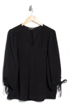 Renee C V-neck Long Sleeve Top In Black