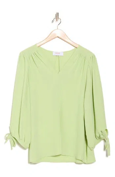 Renee C V-neck Long Sleeve Top In Dark Citron