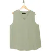 Renee C V-neck Tank In Green