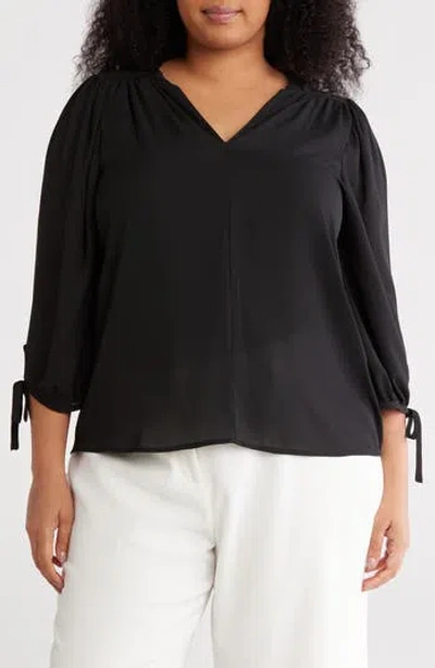 Renee C V-neck Tie Sleeve Top