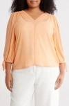 Renee C V-neck Tie Sleeve Top