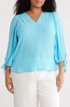 Renee C V-neck Tie Sleeve Top