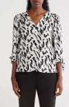 Renee C V-neck Tie Cuff Popover Top