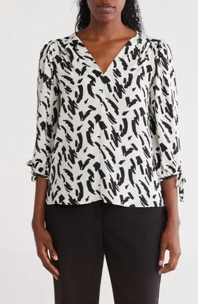 Renee C V-neck Tie Sleeve Top