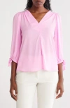 Renee C V-neck Tie Sleeve Top