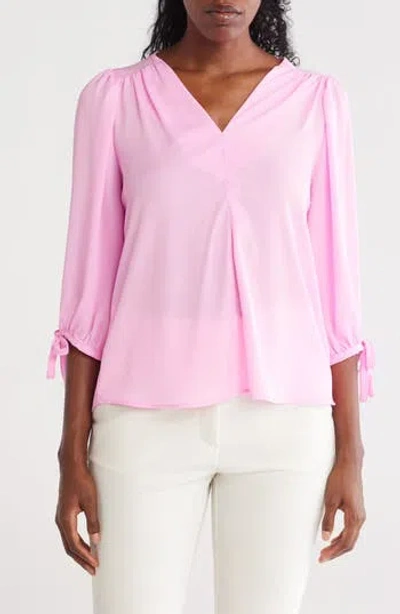 Renee C V-neck Tie Sleeve Top